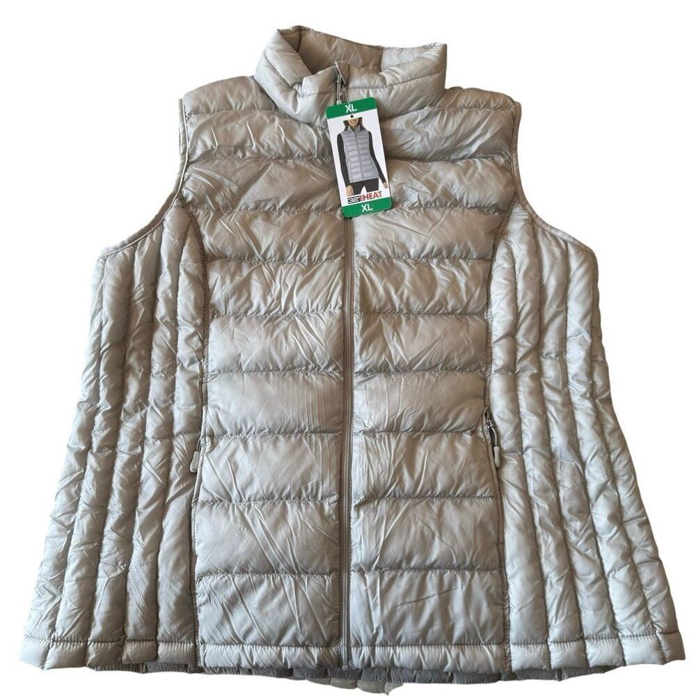 32 Degree Heat women’s gray puffer vest size extra large, new with tags!